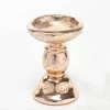 Richland 6.5” Unique Rose Gold Mercury Glass Pillar Candle Holder