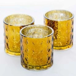 Richland Votive Holder Pinched Amber Mercury Set Of 6 Shop By Event