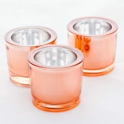 Richland Chunky Votive Holder Rose Gold Mirrored Set Of 12