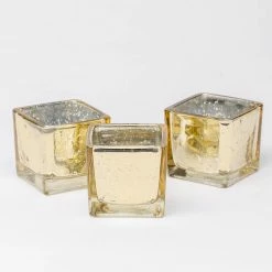 Richland Metallic Gold Mercury Square Votive Holder Set Of 12 Shop By Event