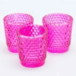 Richland Votive Holder Hobnail Pink Set Of 72