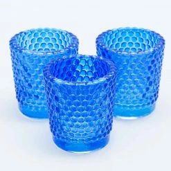 Richland Votive Holder Hobnail Blue Set Of 72