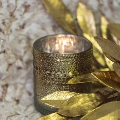 Richland Mercury Candle Holder Pearly Metallic Gold Large Set Of 6