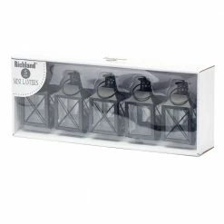 Richland Mini Tealight Lanterns Black Metal Set Of 25