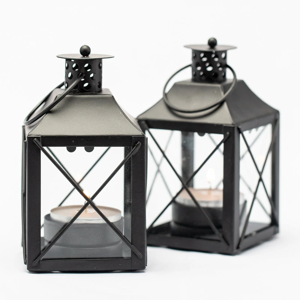 Richland Mini Tealight Lanterns Black Metal Set Of 5 1 Richland Mini Tealight Lanterns Black Metal Set Of 5