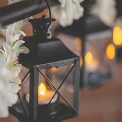 Richland Mini Tealight Lanterns Black Metal Set Of 25