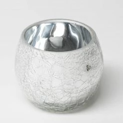Richland Silver Crackle Hurricane Holder Set Of 12