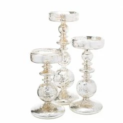 Richland Pillar Holders Unique Mercury Bubble - Set Of 3 Shop By Event