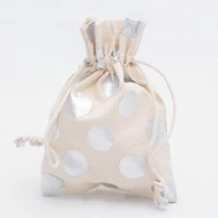 Richland Cotton Bag 5" X 7" With Silver Dots Set Of 48 Anniversary