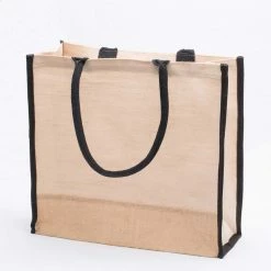 Richland Jute Blend Tote With Black Accents Set Of 6