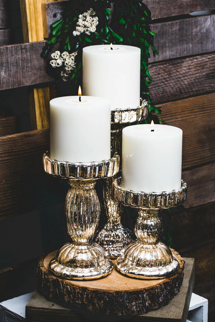 Richland Rayner Mercury Pillar Candle Holder Set Of 3 Shop By Event 2 Richland Rayner Mercury Pillar Candle Holder Set Of 3 Shop By Event