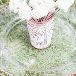 Richland 13" Rose Gold Beaded Glass Charger Plate Set Of 12