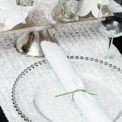 Richland 13" Silver Beaded Glass Charger Plate Weddings