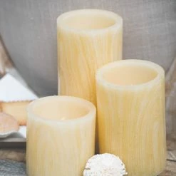 Fall Richland Flameless LED Pillar Candle Birch 4" X 8" Set Of 12