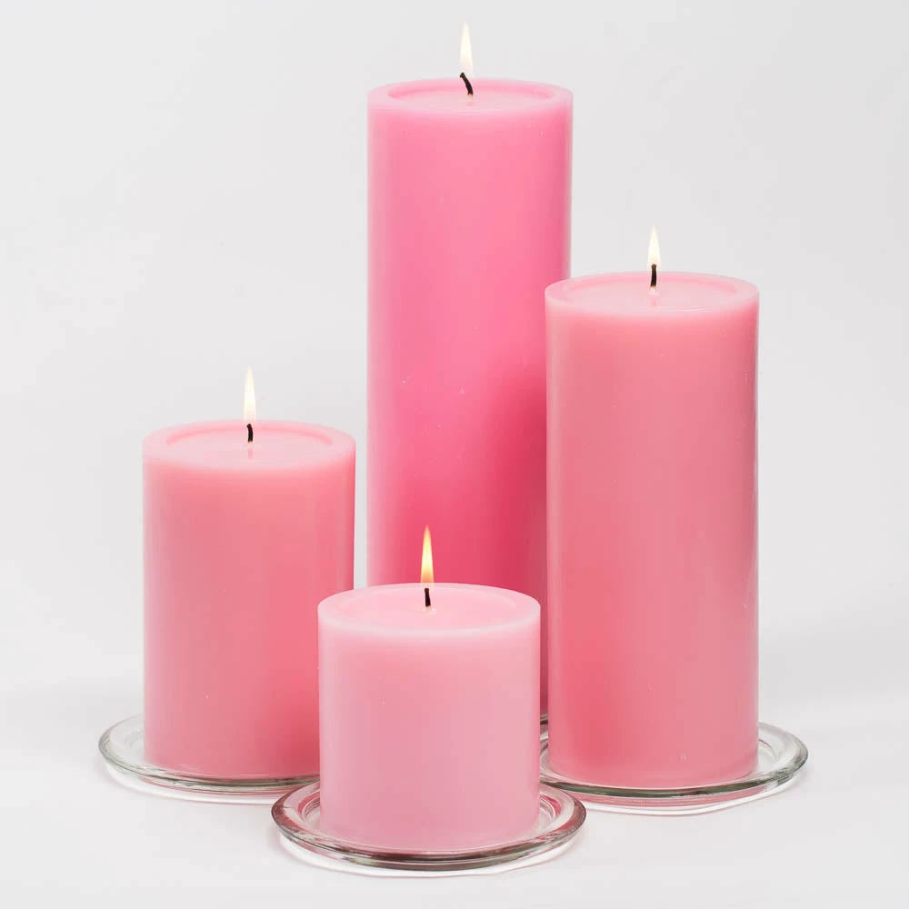 Richland 4" X 9" Pink Pillar Candle 2 Richland 4" X 9" Pink Pillar Candle