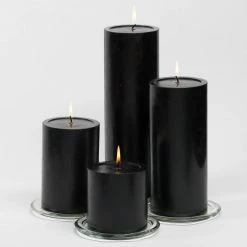 Richland 4" X 12" Black Pillar Candle