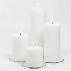 Richland 4" X 4" White Pillar Candles Set Of 6 Ceremony