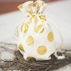 Anniversary Richland Cotton Bag 5" X 7" With Gold Dots Set Of 48