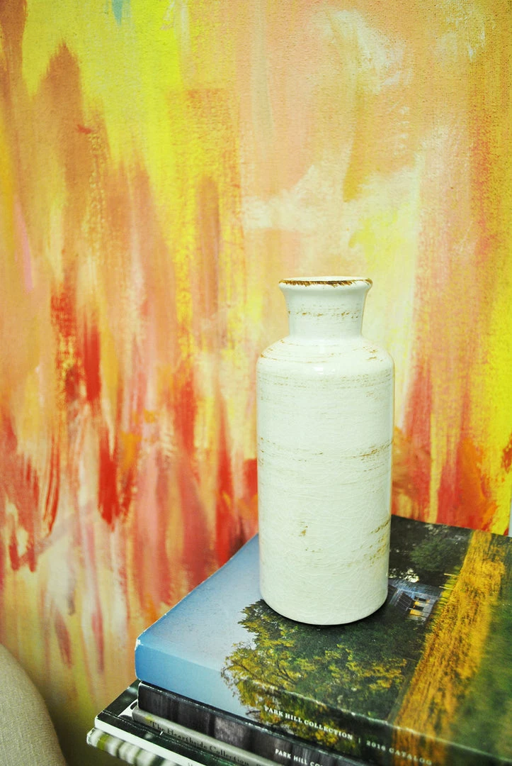 Weddings Richland Farmhouse White Ceramic Vase 7.5" 2 Weddings Richland Farmhouse White Ceramic Vase 7.5"