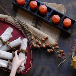 Richland Weddings Brown Striped Burlap Runner 12.5 X 9 Feet