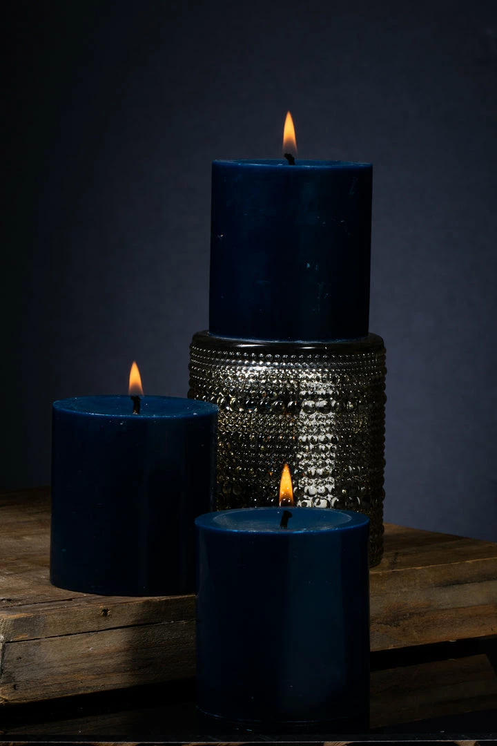 Shop By Event Richland Pillar Candles 3"x3" Navy Blue Set Of 24 2 Shop By Event Richland Pillar Candles 3"x3" Navy Blue Set Of 24