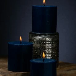 Richland Pillar Candles 3"x3" Navy Blue Set Of 48 Shop By Event