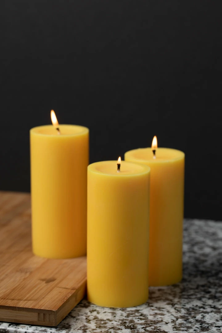 Richland Pillar Candles 3"x6" Yellow Set Of 24 2 Richland Pillar Candles 3"x6" Yellow Set Of 24