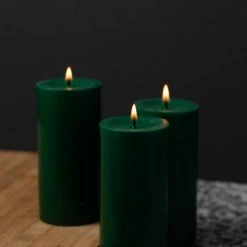 Richland Pillar Candles 3"x6" Dark Green Set Of 24 Shop By Event