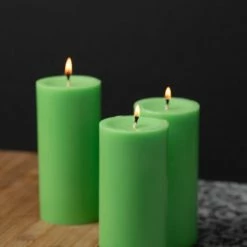 Richland Pillar Candles 3"x6" Green Set Of 24 Shop By Event