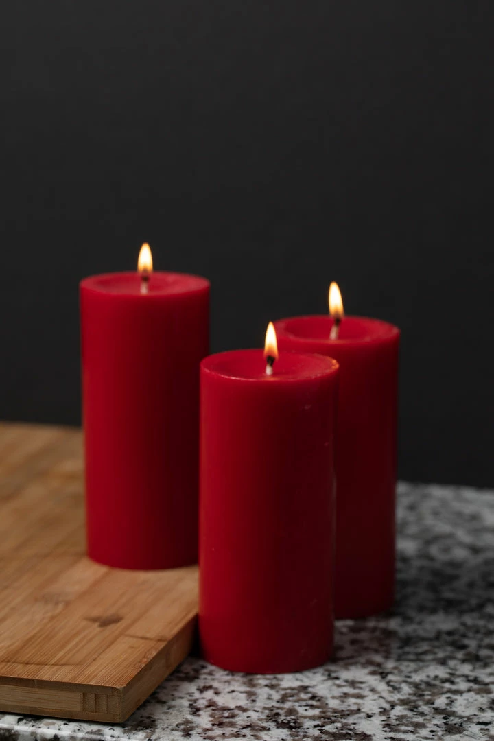 Richland Pillar Candles 3"x6" Red Set Of 12 2 Richland Pillar Candles 3"x6" Red Set Of 12