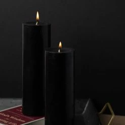 Shop By Event Richland Pillar Candles 3"x9" Black Set Of 12