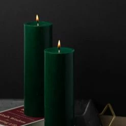 Shop By Event Richland Pillar Candles 3"x9" Dark Green Set Of 24