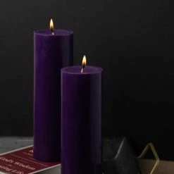 Richland Pillar Candles 3"x9" Purple Set Of 6