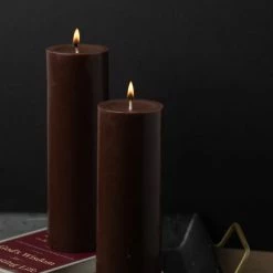 Richland Pillar Candle 3"x9" Brown
