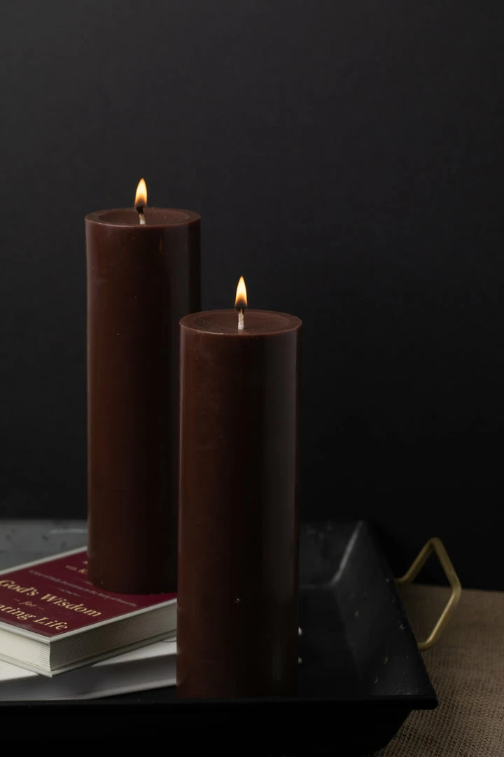 Richland Pillar Candle 3"x9" Brown 2 Richland Pillar Candle 3"x9" Brown
