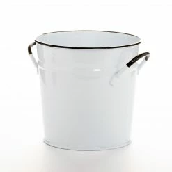 Richland White Enamel Bucket 5x5 With Handles