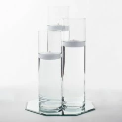 Eastland 12" Mirror And Tall Cylinder Vase Centerpiece With Richland Floating Candles Set Of 48 Centerpieces 5 Eastland 12