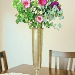 Richland Weddings Tall Gold Trumpet Vase 23"
