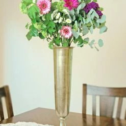 Richland Weddings Tall Gold Trumpet Vase 23"