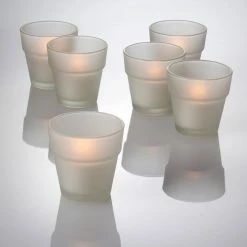 Richland Eastland Flowerpot Votive Candle Holder Frosted Set Of 12