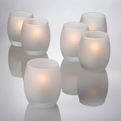 Richland Eastland Grande Hurricane Votive Candle Holder Frosted Set Of 72