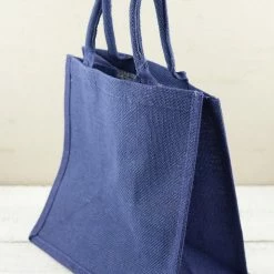 Richland Seasonal Parties Blue Burlap 12x12 Euro Tote Bag