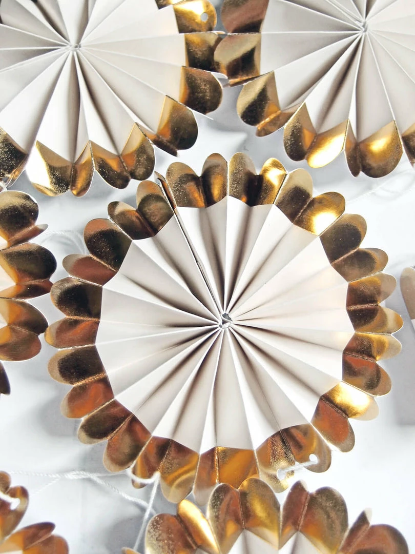 Richland Fancy Mini Fan Rosette Banner, MME, Party Decorations 8ft Gold Shop By Event 2 Richland Fancy Mini Fan Rosette Banner, MME, Party Decorations 8ft Gold Shop By Event