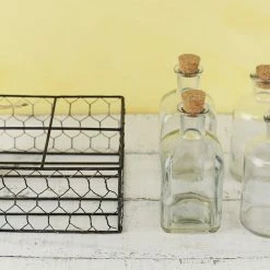 Richland Four Glass Bottles In Chicken Wire Basket Weddings