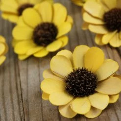 Richland 18 Handmade Yellow Palm & Thistle Daisies