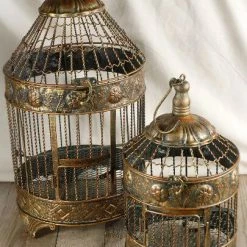 Richland Shop By Event Vintage Brass Round Bird Cages Set Of 2
