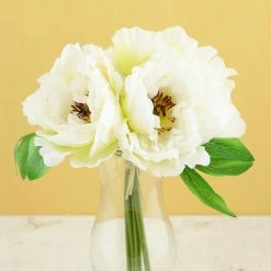 Richland Peony Silk Bouquet In White - 10" Tall Seasonal Parties