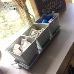 Richland Shop By Event Galvanized 3 Herb Pots & Tray 14in