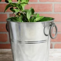 Richland Shop By Event 9" Galvanized Flower Bucket With Ring Handles