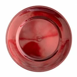 Richland Beaded Charger Plate 13" Burgundy Set Of 48